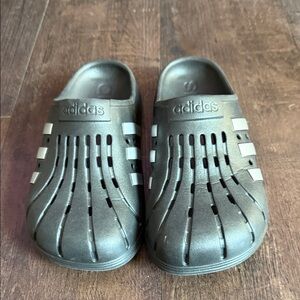 Adidas Kids Black Slip-On Slippers
